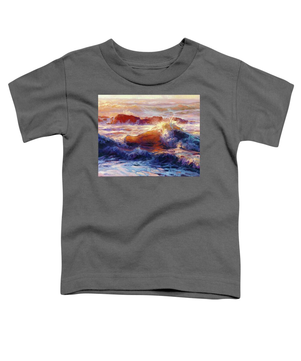 Ocean Toddler T-Shirt featuring the painting Opalescent Sea by Steve Henderson