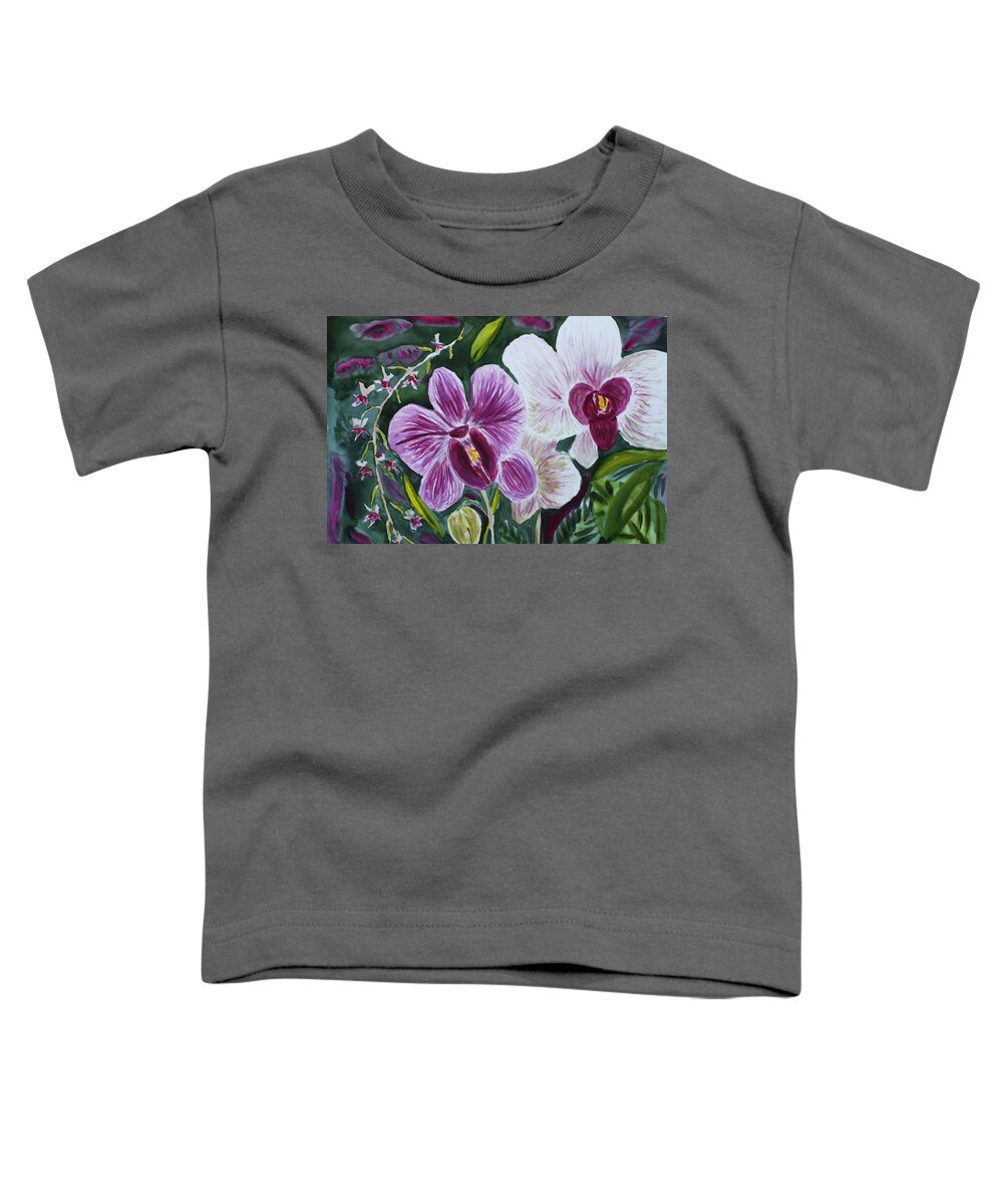 Orchid Toddler T-Shirt featuring the painting Orchid at AOS 2010 by Donna Walsh