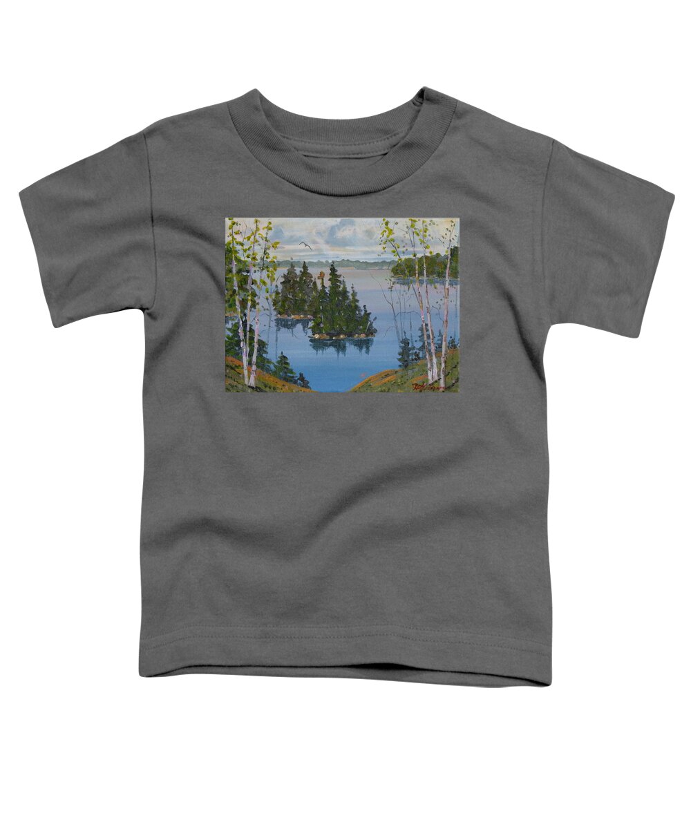 Canadian Shield Toddler T-Shirt featuring the painting Osprey Island Study by David Gilmore