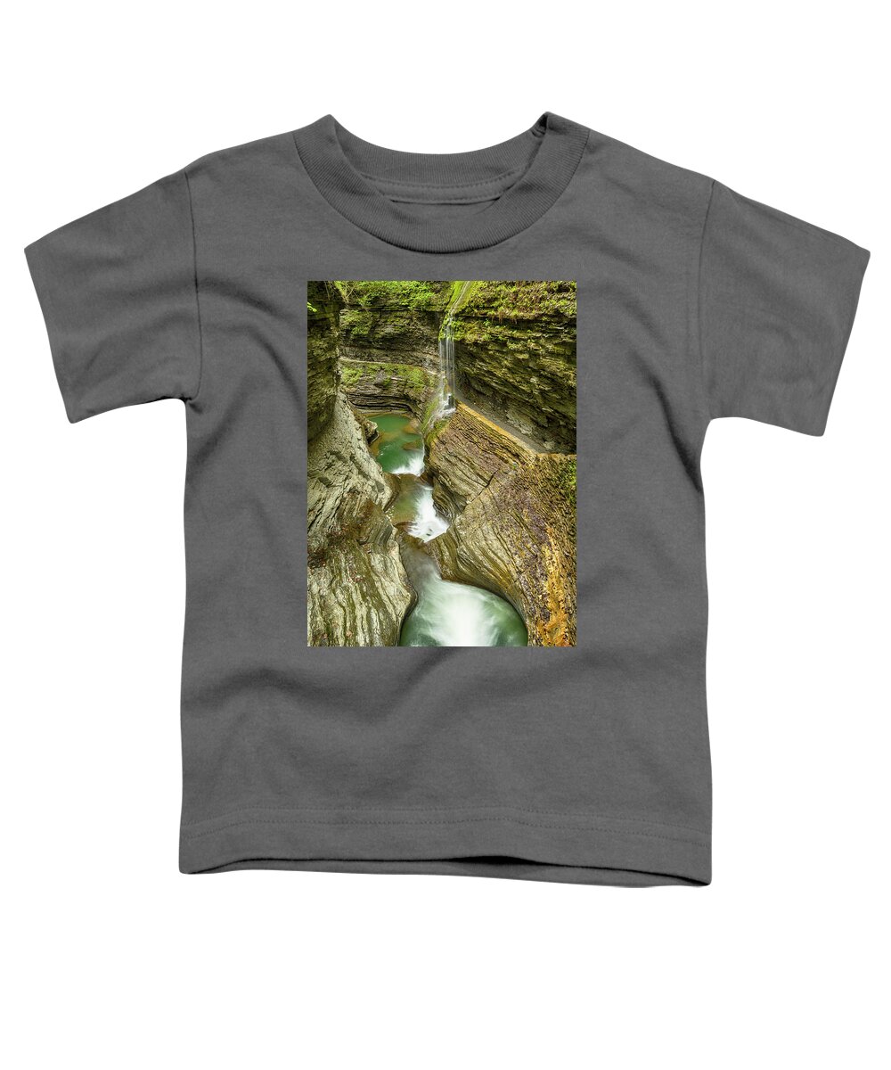 Watkins Glen Toddler T-Shirt featuring the photograph Over Rainbow Falls - Watkins Glen by Stephen Stookey