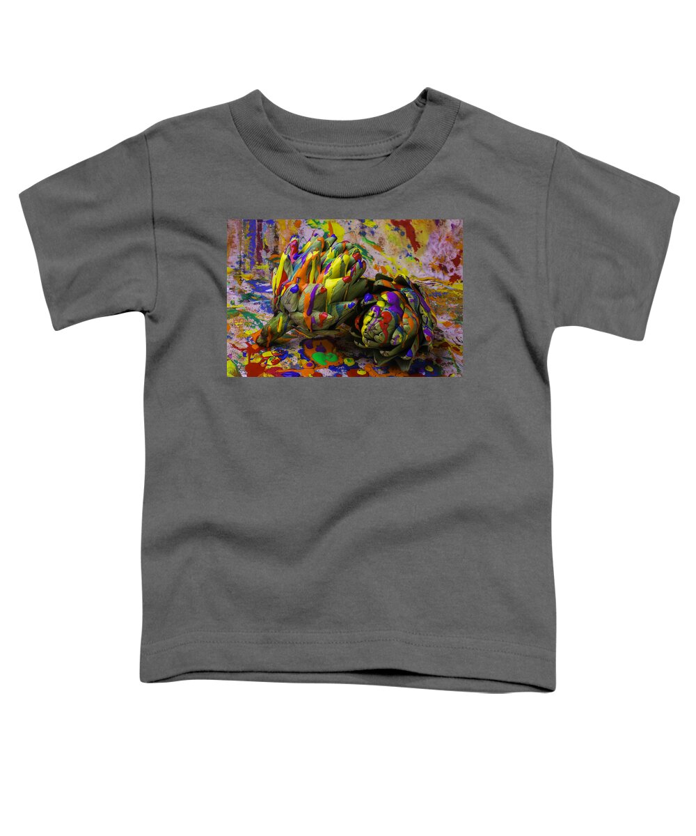  Artichokes Toddler T-Shirt featuring the photograph Painted Artichokes by Garry Gay