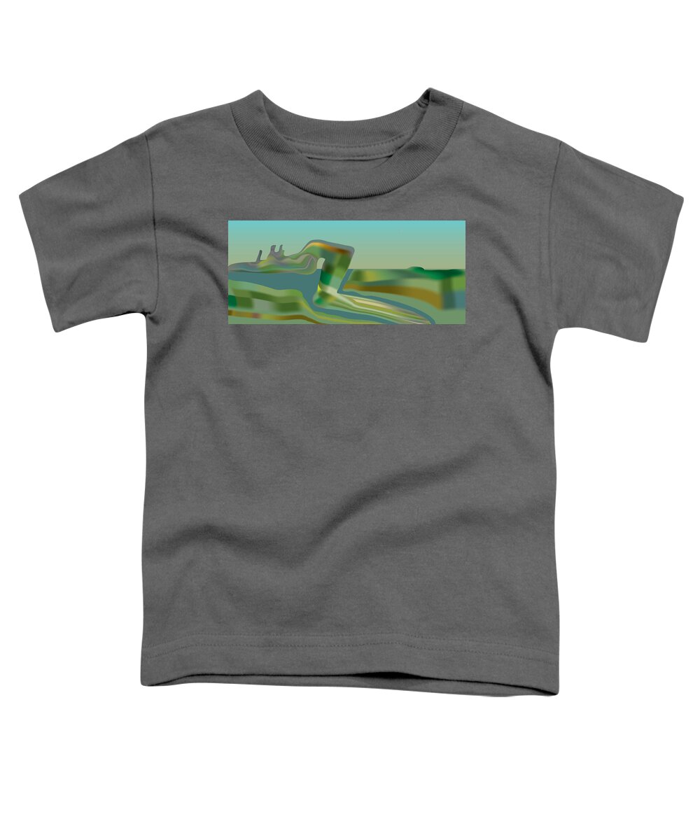 River Toddler T-Shirt featuring the digital art Painted Riverland by Kevin McLaughlin