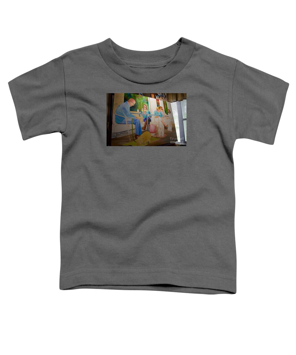 Acrylic Toddler T-Shirt featuring the painting Painting Dogs on Park Avenue by AnnaJo Vahle