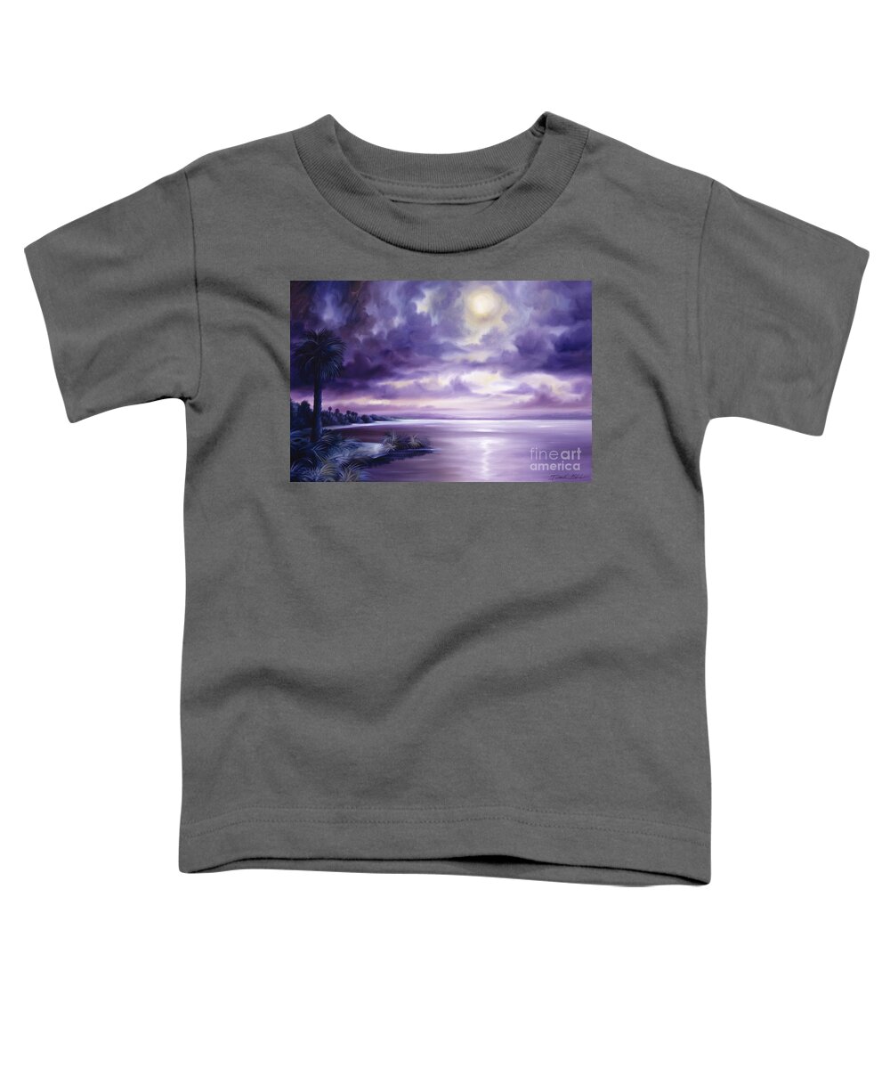 Purple Toddler T-Shirt featuring the painting Palmetto Moonscape by James Hill