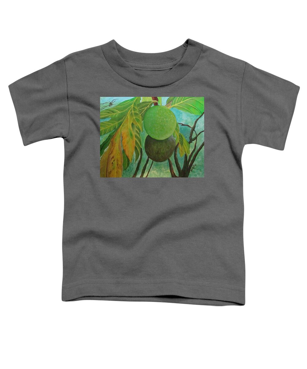 Breadfruits Toddler T-Shirt featuring the painting Panas by Gloria E Barreto-Rodriguez