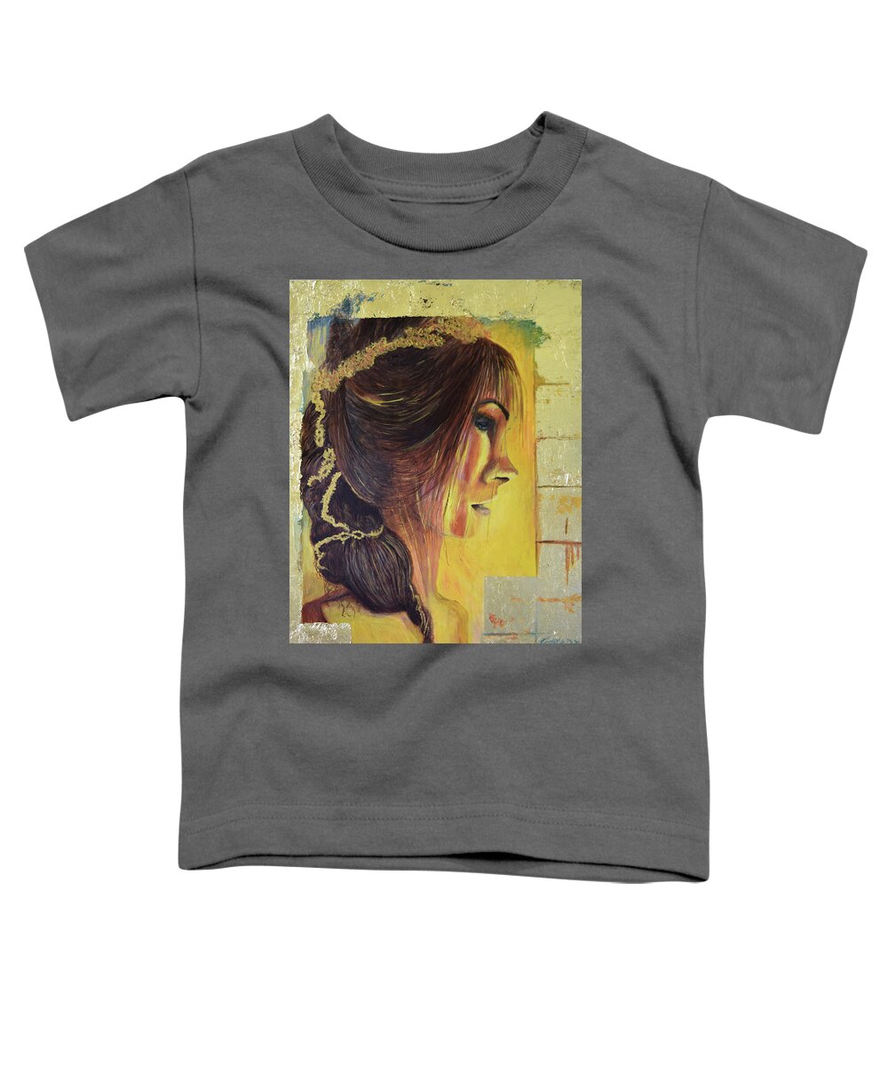 Portraits Toddler T-Shirt featuring the painting Pandora by Toni Willey