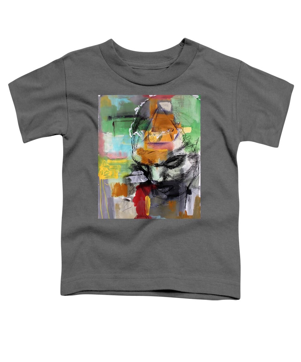 Abstract Toddler T-Shirt featuring the mixed media Paradigm by Aort Reed