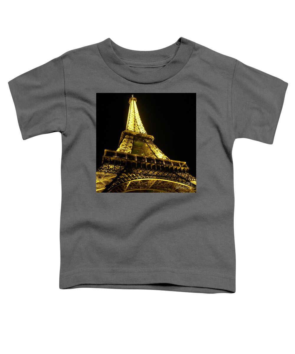 Paris Toddler T-Shirt featuring the photograph Paris - France - Le Tour Eiffel at night by Carlos Alkmin