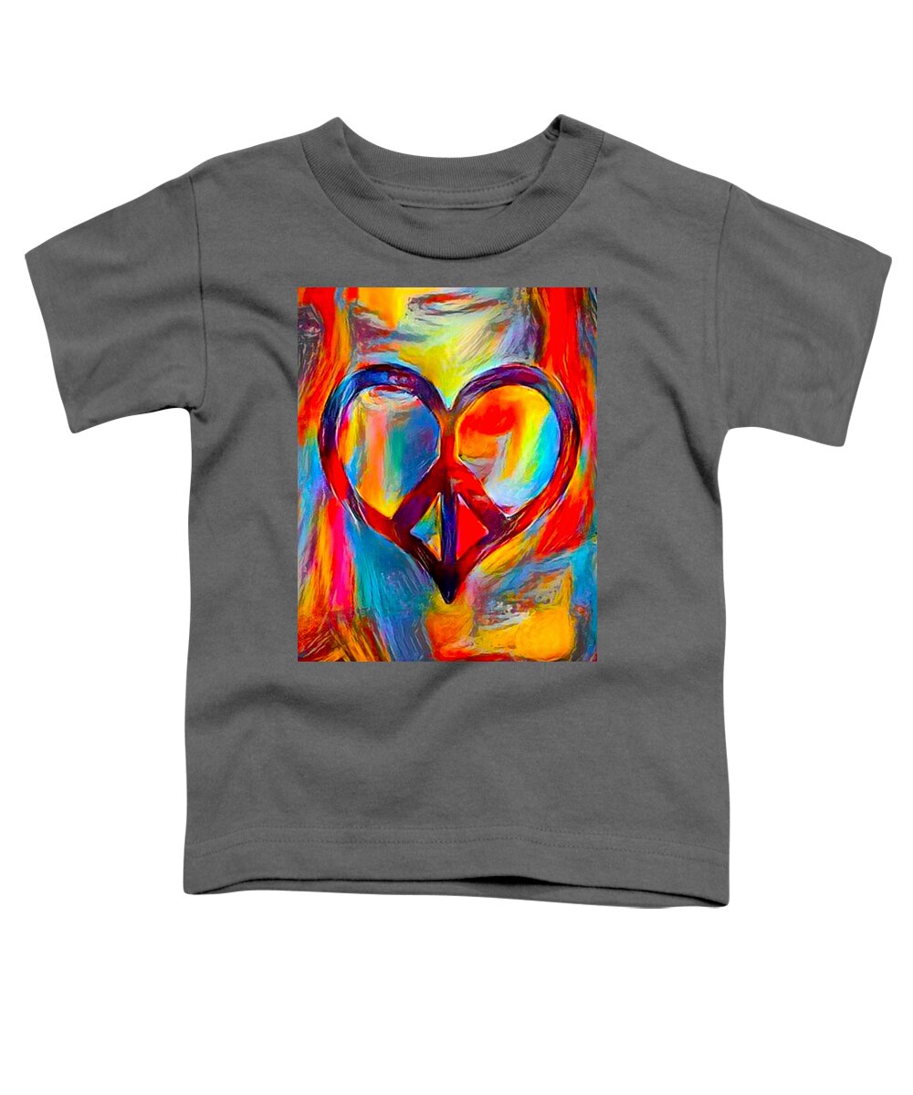 Peace Toddler T-Shirt featuring the digital art Peace Of My Heart - Multi by Artistic Mystic