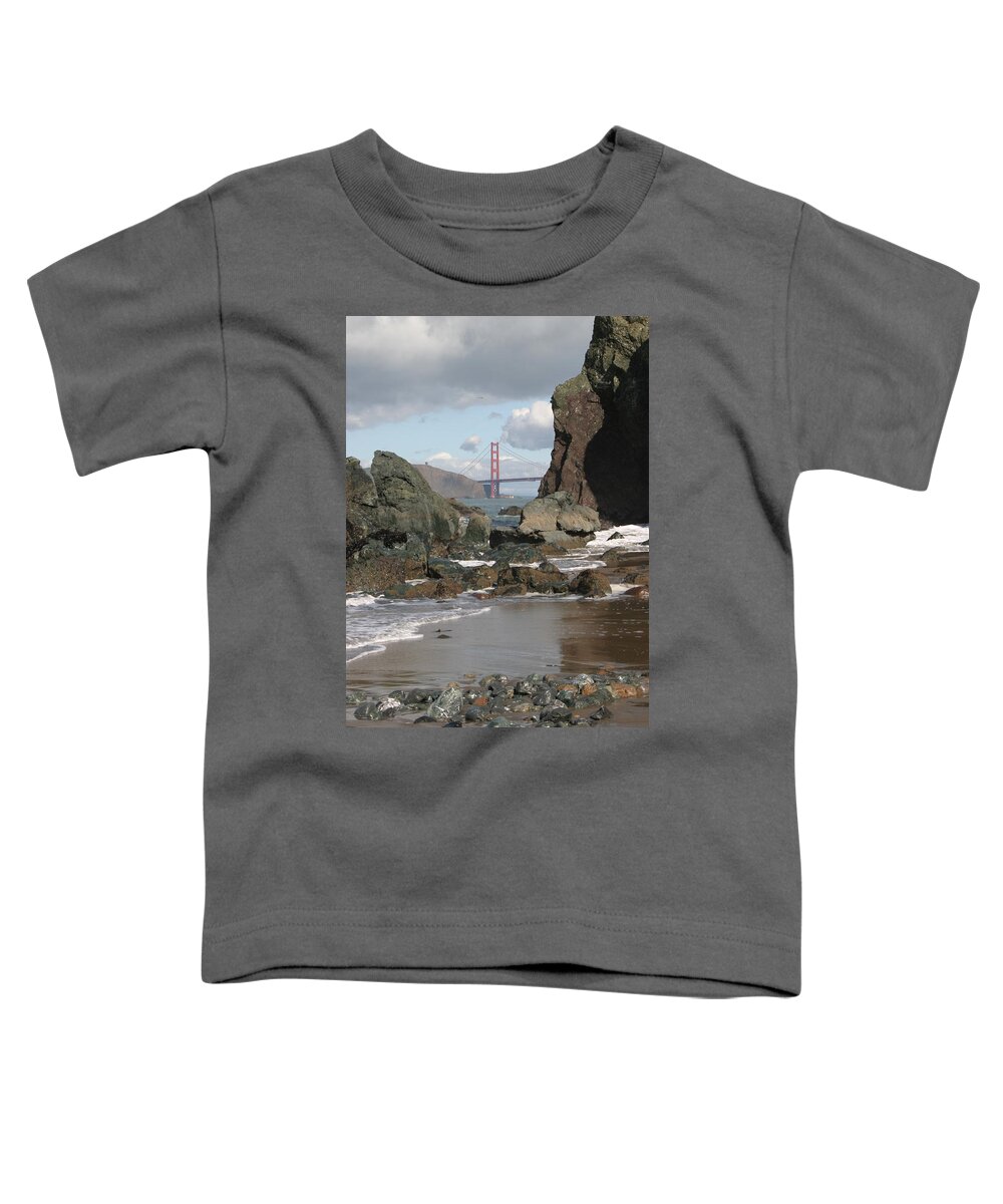 Golden Gate Bridge Toddler T-Shirt featuring the photograph Peek-a-boo Bridge by Jeff Floyd CA