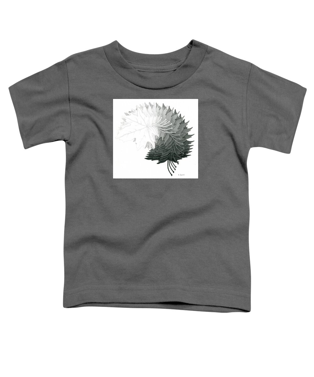 Drawing Toddler T-Shirt featuring the drawing Pencil Drawing of Maple Leaves by Karla Beatty