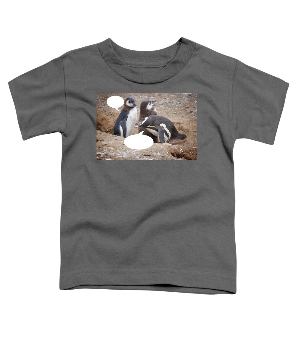 Penguins Toddler T-Shirt featuring the photograph Penguins Are Funny 11 by John Haldane
