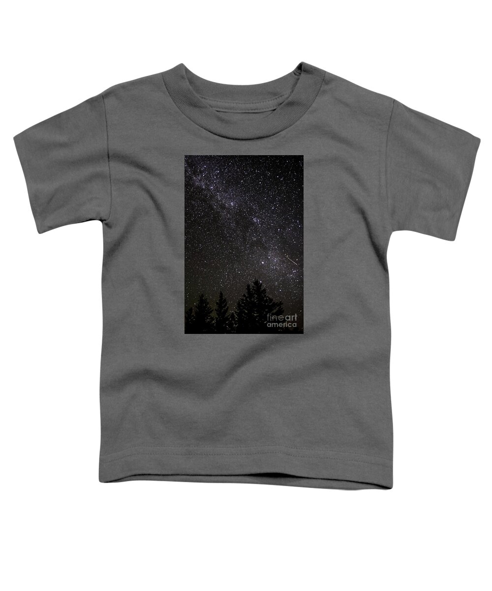 Meteor Toddler T-Shirt featuring the photograph Perseid Meteor and Milky Way by Thomas R Fletcher