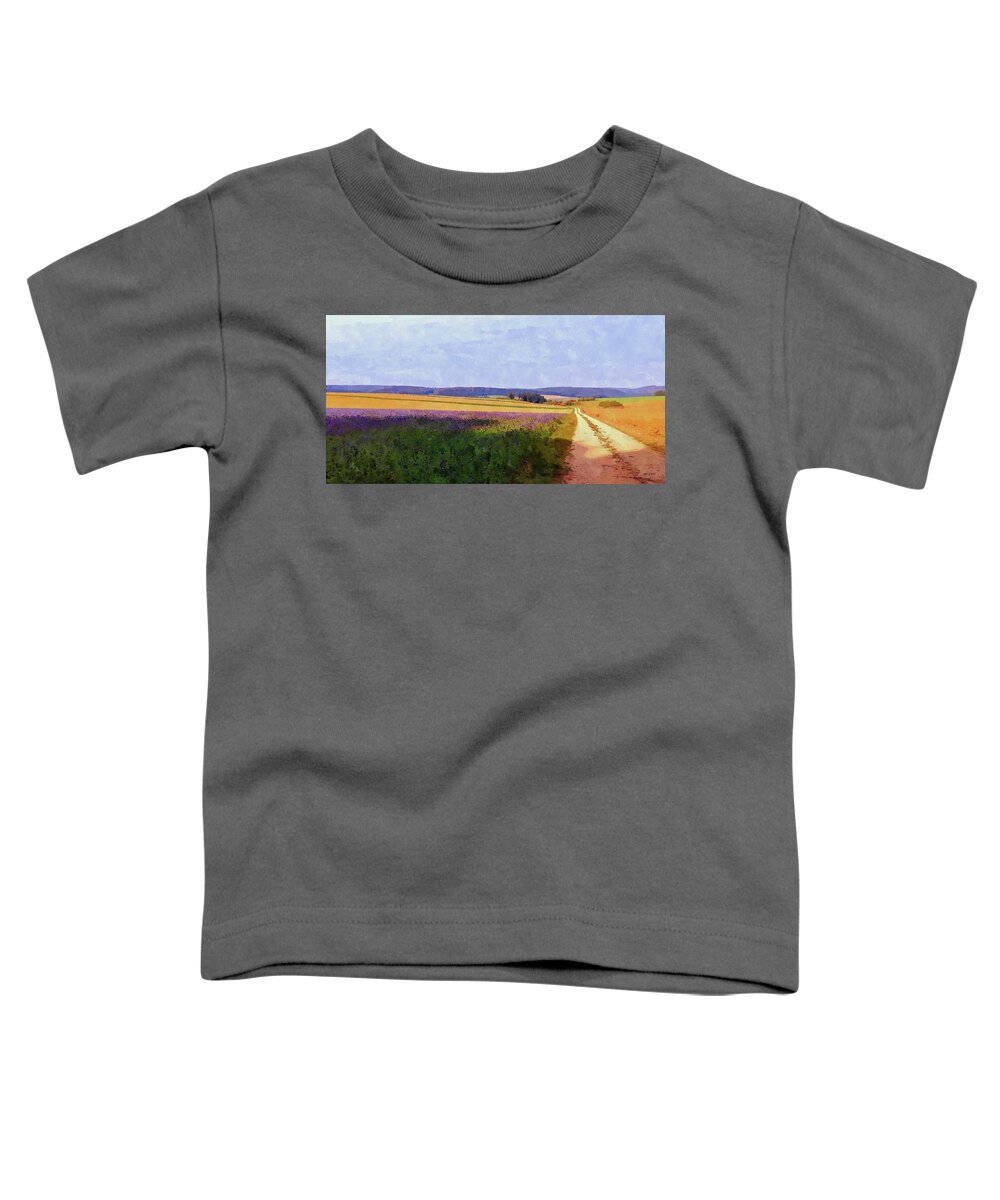 Phacelia Toddler T-Shirt featuring the digital art Phacelia field by Wolfgang Schweizer