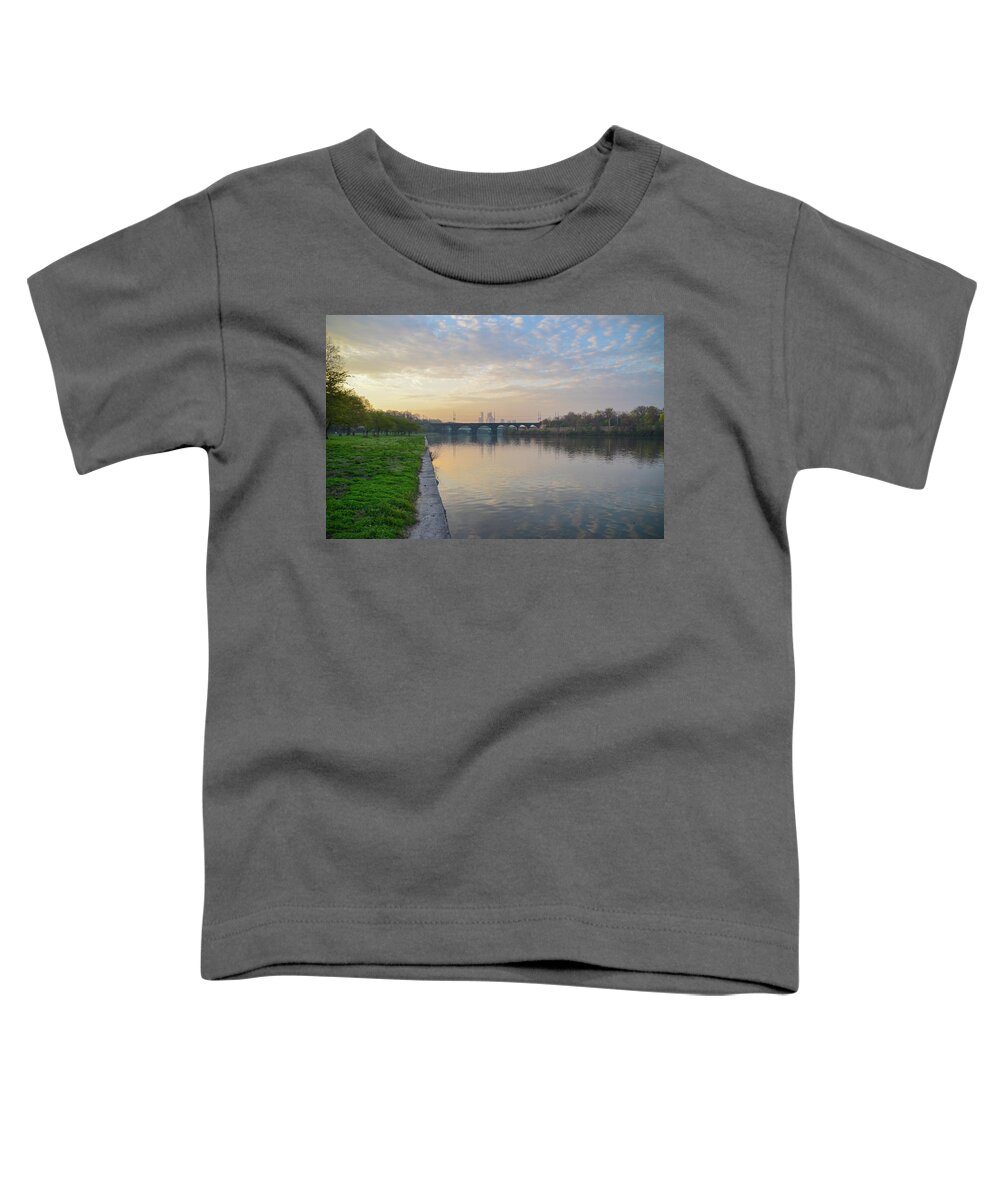 Philadelphia Toddler T-Shirt featuring the photograph Philadelphia Cityscape from the Schuylkill in the Morning by Bill Cannon