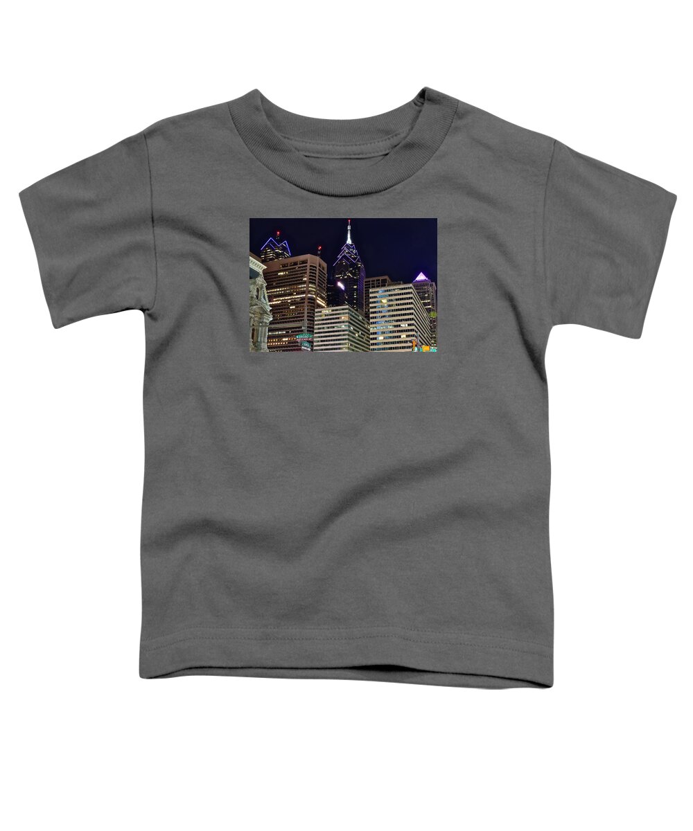 Philadelphia Toddler T-Shirt featuring the photograph Philadelphia from Below by Frozen in Time Fine Art Photography