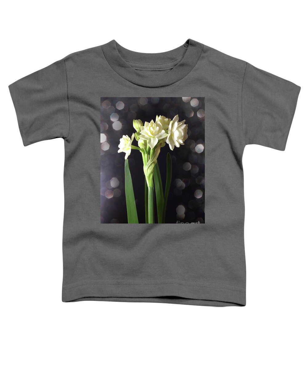 Digital Art Toddler T-Shirt featuring the photograph Photograph of Narcissus Erlicheer a White Flower by Delynn Addams