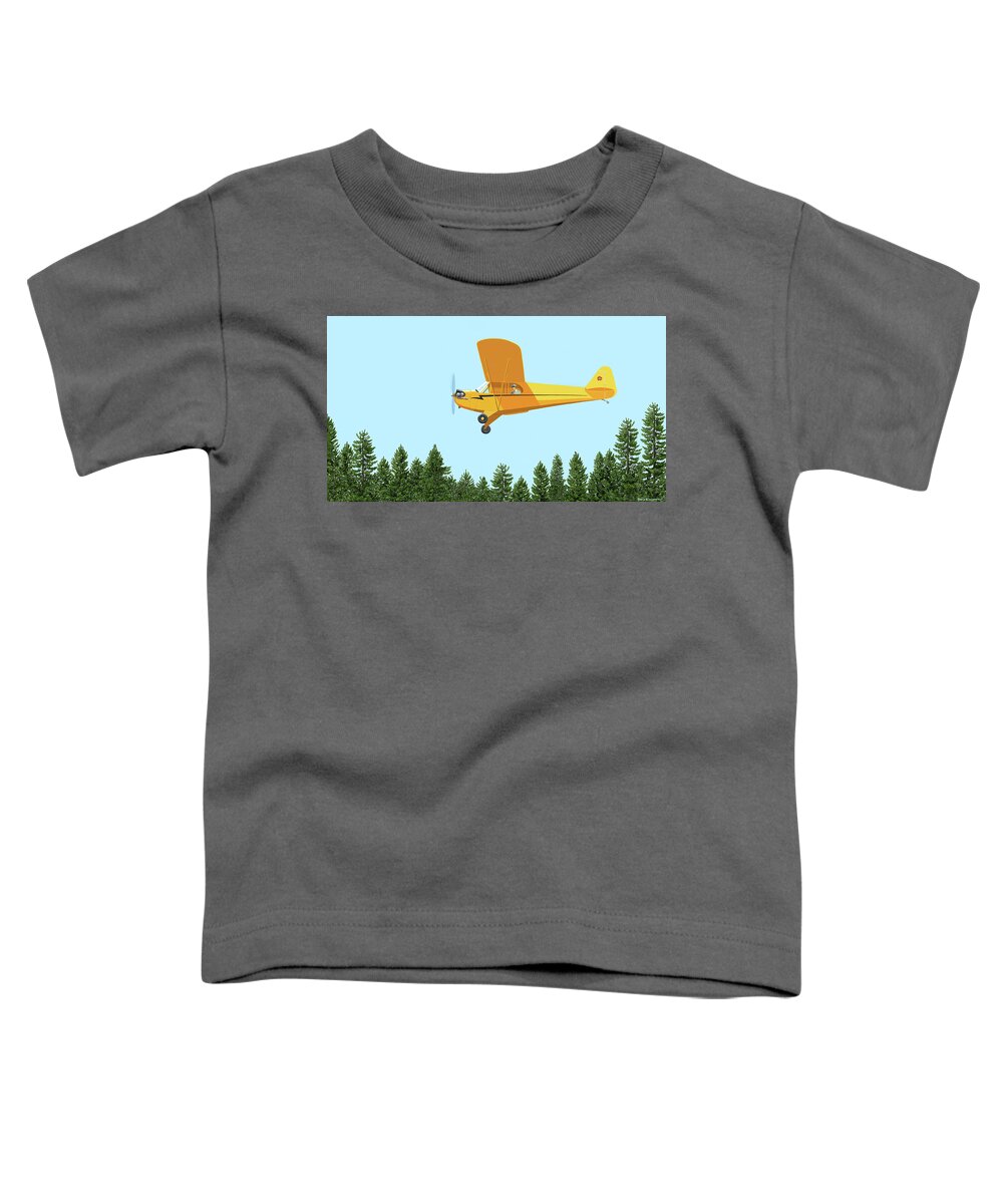 #faatoppicks Toddler T-Shirt featuring the digital art Piper cub Piper j3 by Gary Giacomelli