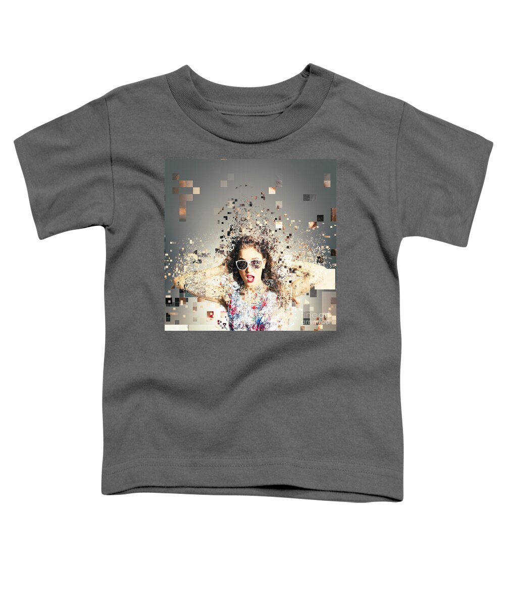Pixel Toddler T-Shirt featuring the photograph Pixel pinup in 3D printing download by Jorgo Photography