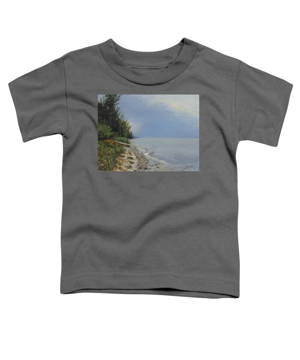 Lake Huron Toddler T-Shirt featuring the painting Places We've Been by William Brody