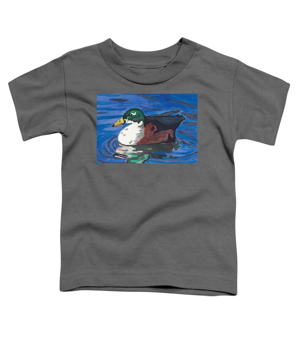 Duck Toddler T-Shirt featuring the painting Poindexter by Ali Baucom
