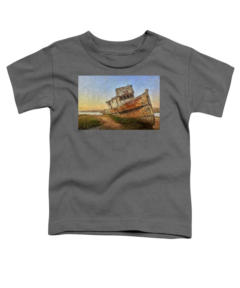 Art Toddler T-Shirt featuring the digital art Point Reyes Boat by Jon Glaser