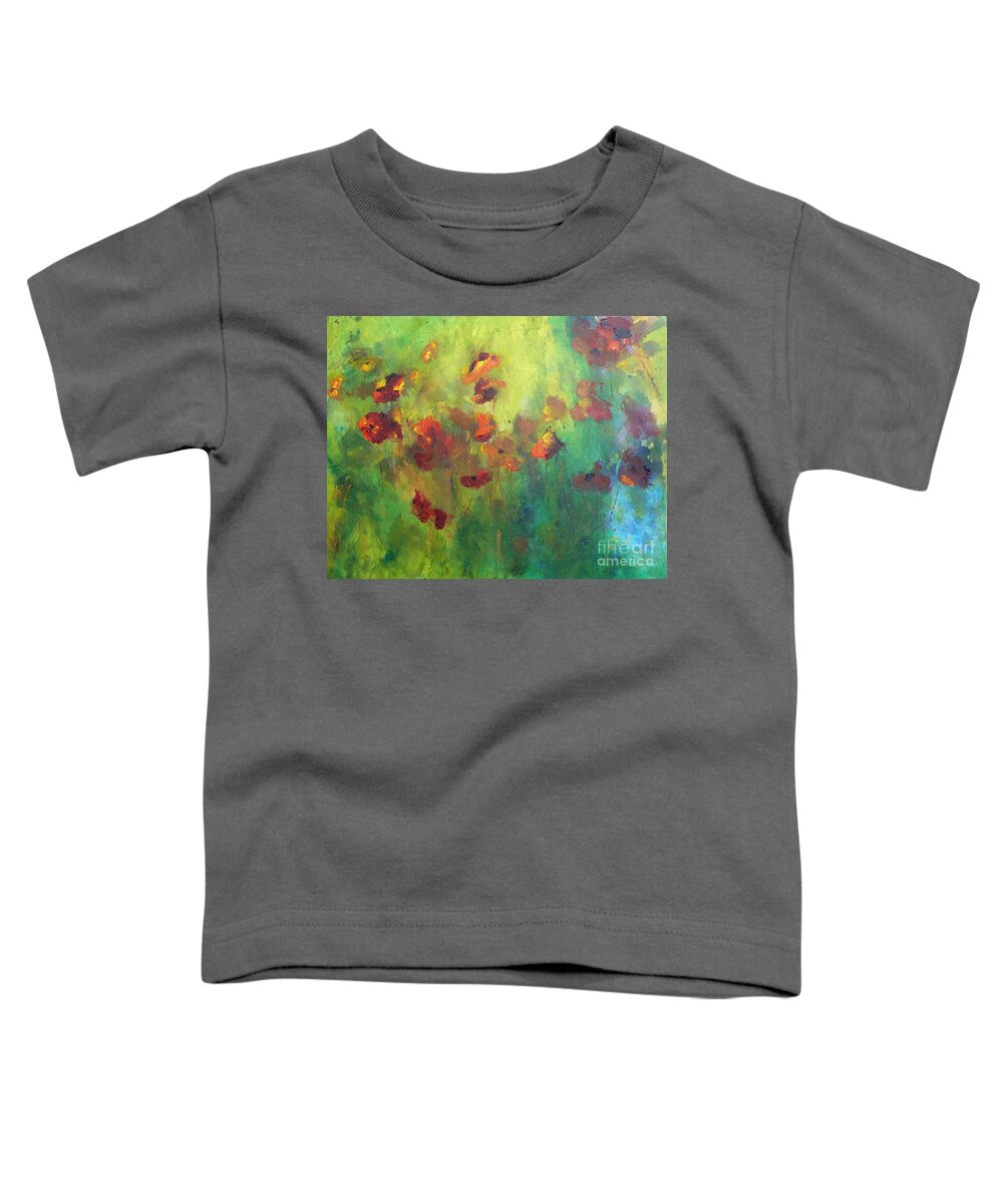 Poppies Toddler T-Shirt featuring the painting Poppies by Claire Bull