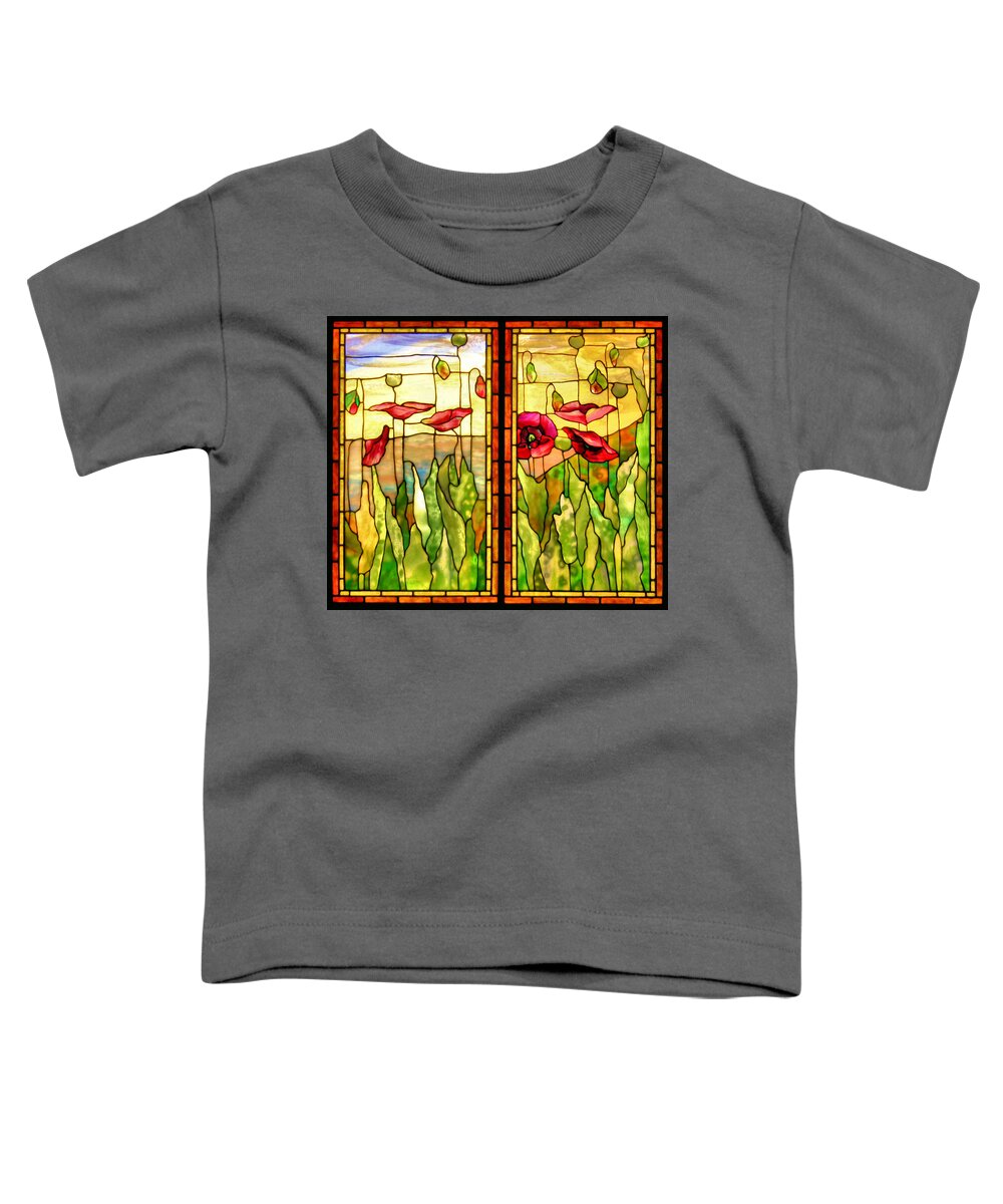 Stained Glass Toddler T-Shirt featuring the photograph Poppies by Kristin Elmquist