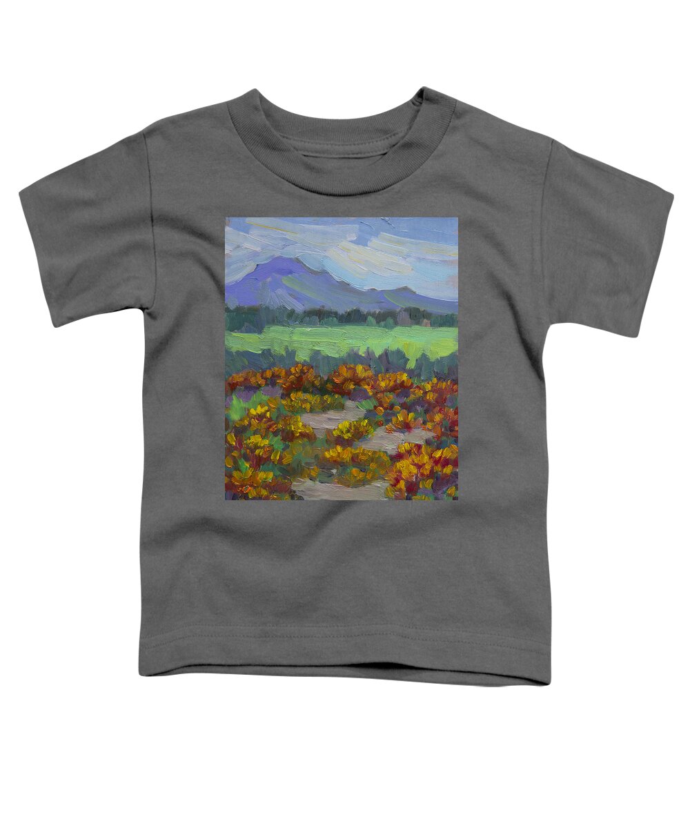 Poppy Toddler T-Shirt featuring the painting Poppy Field at Fort Apache Indian Reservation by Diane McClary