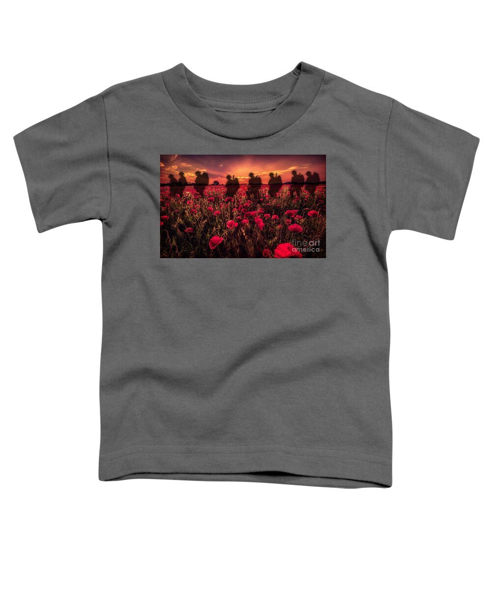 Soldier Toddler T-Shirt featuring the digital art Poppy Walk by Airpower Art