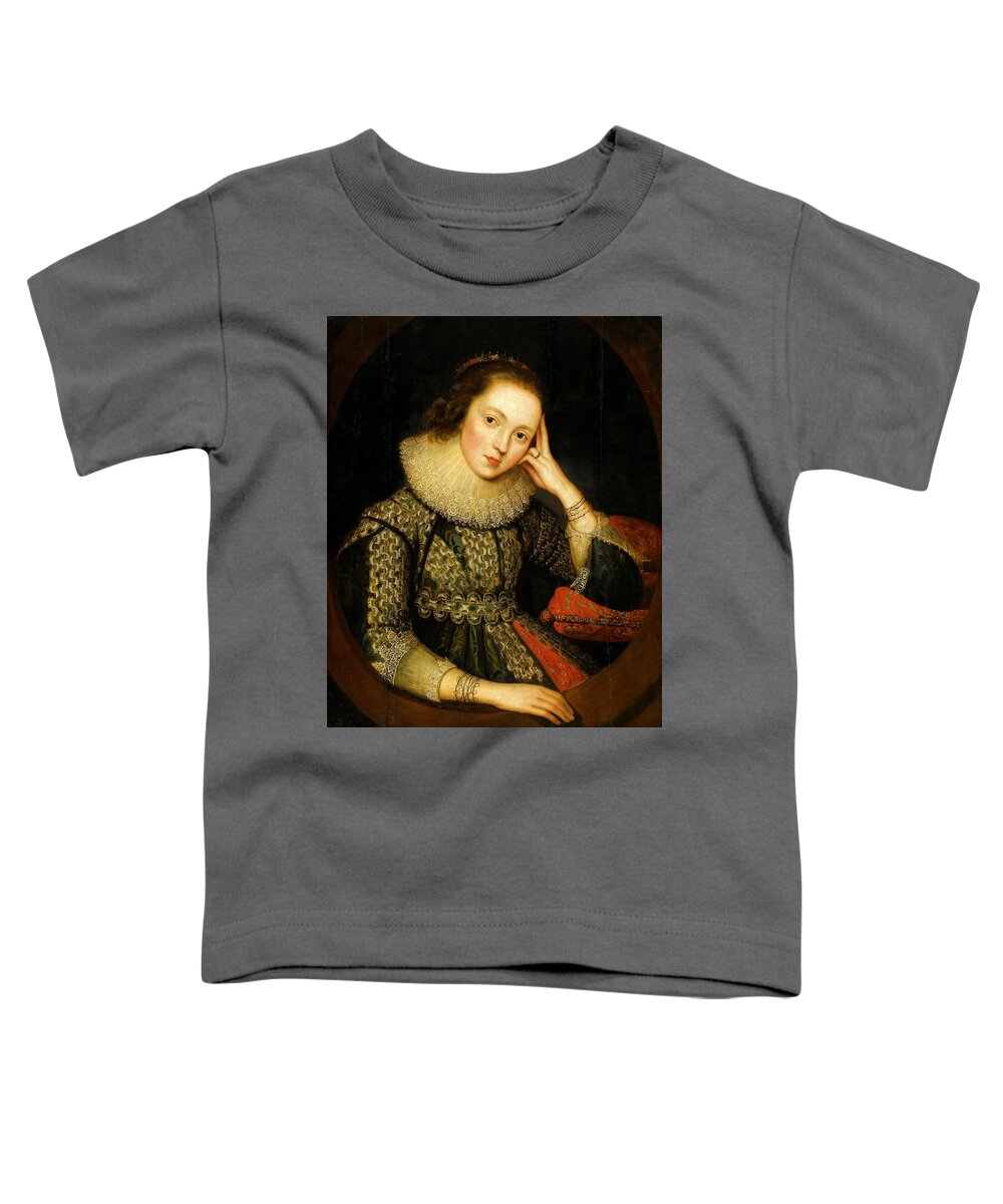 Robert Peake Toddler T-Shirt featuring the painting Portrait of a Lady said to be Mary Queen of Scots by Circle of Robert Peake