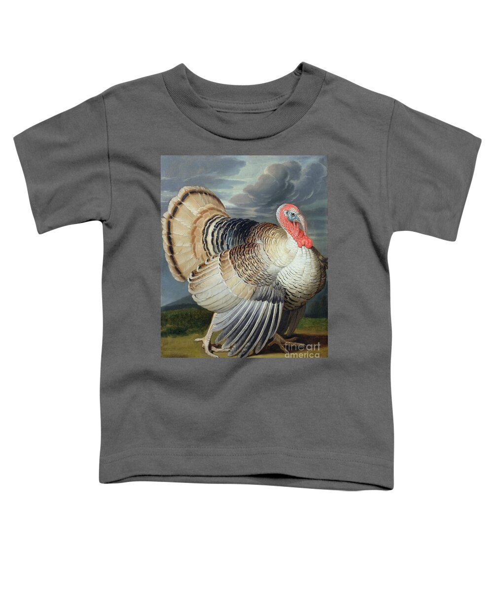 Portrait Toddler T-Shirt featuring the painting Portrait of a Turkey by Johann Wenceslaus Peter Wenzal