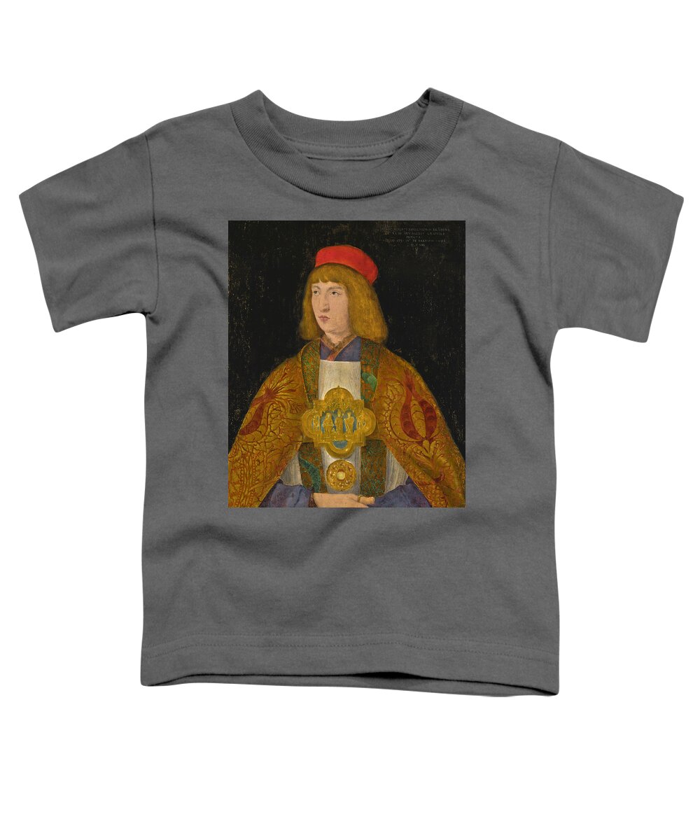 Jacopo De' Barbari Toddler T-Shirt featuring the painting Portrait of Albrecht of Brandenburg by Jacopo de' Barbari