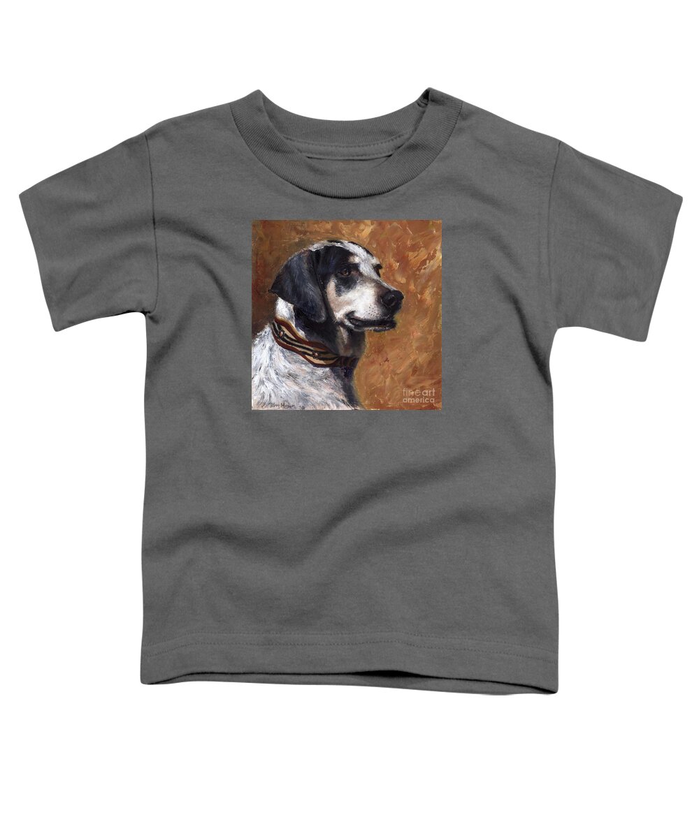 Oil Portrait Painting Of A Dog Toddler T-Shirt featuring the painting Portrait of Dax by Terri Meyer