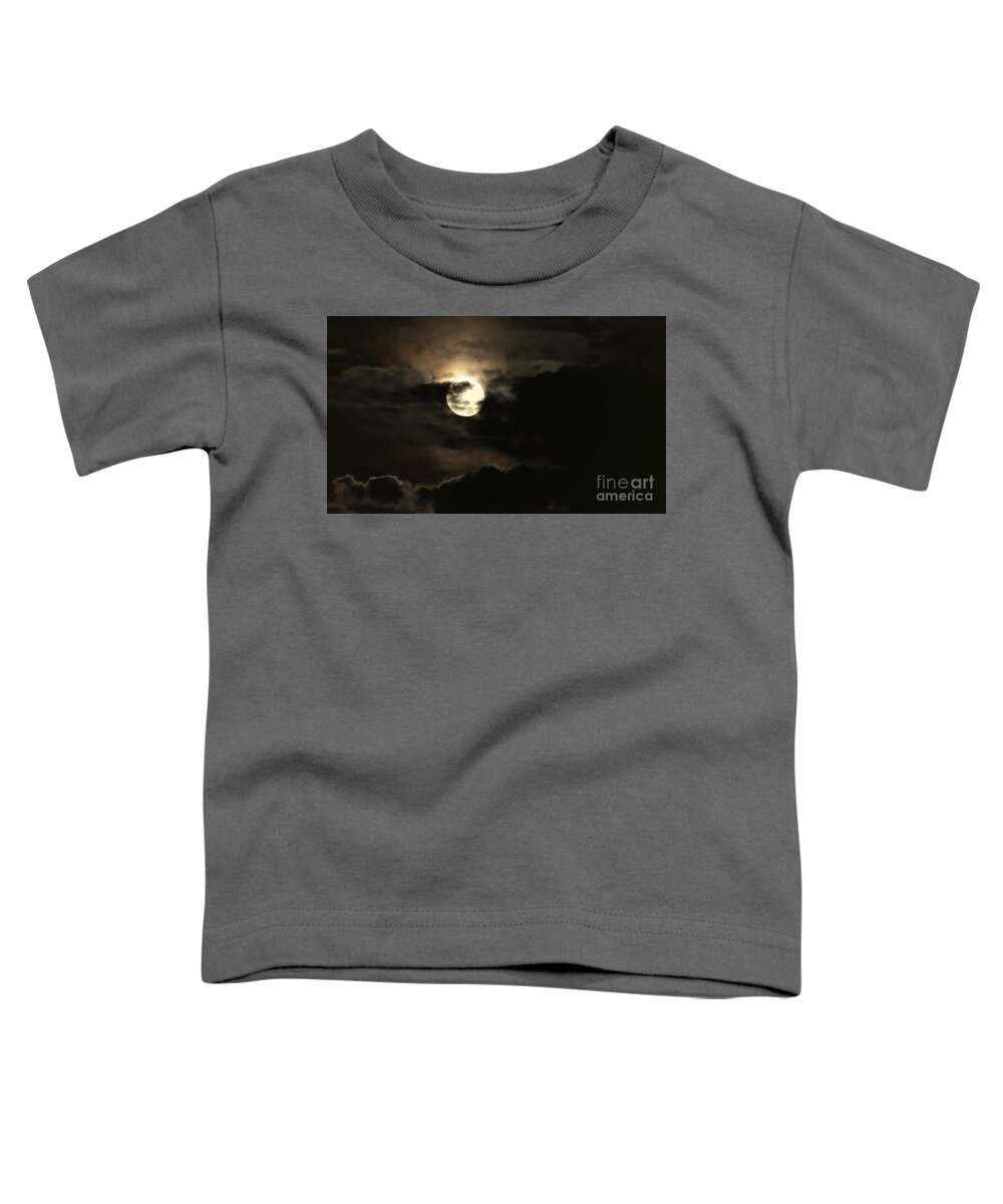 Solstice Moon Toddler T-Shirt featuring the photograph Post Solstice Moon by Angela J Wright