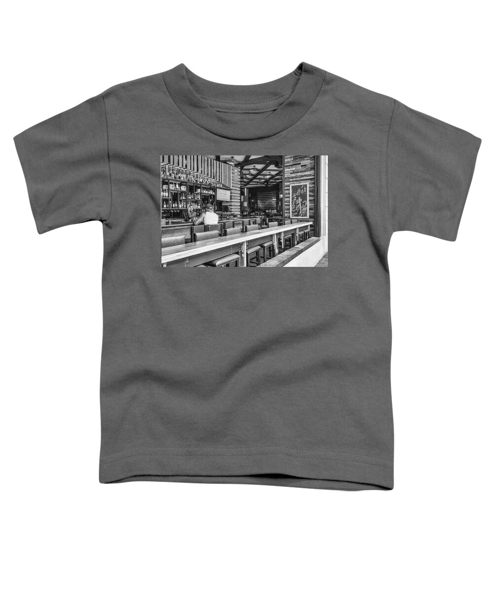 Monochrome Toddler T-Shirt featuring the photograph Pour Me One BW by Ginger Stein