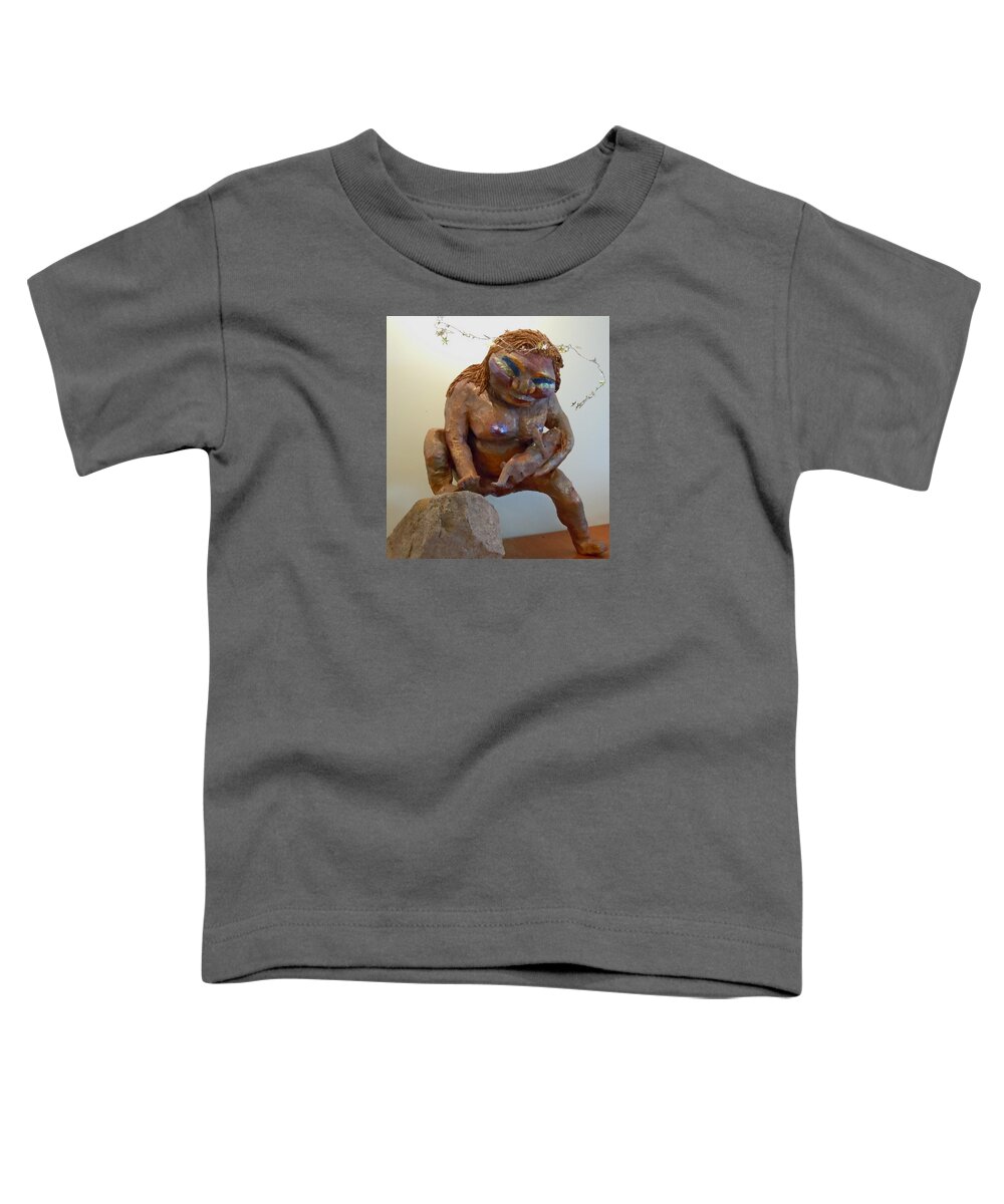 Sculpture Toddler T-Shirt featuring the sculpture Prehistoric Madonna by Francine Frank