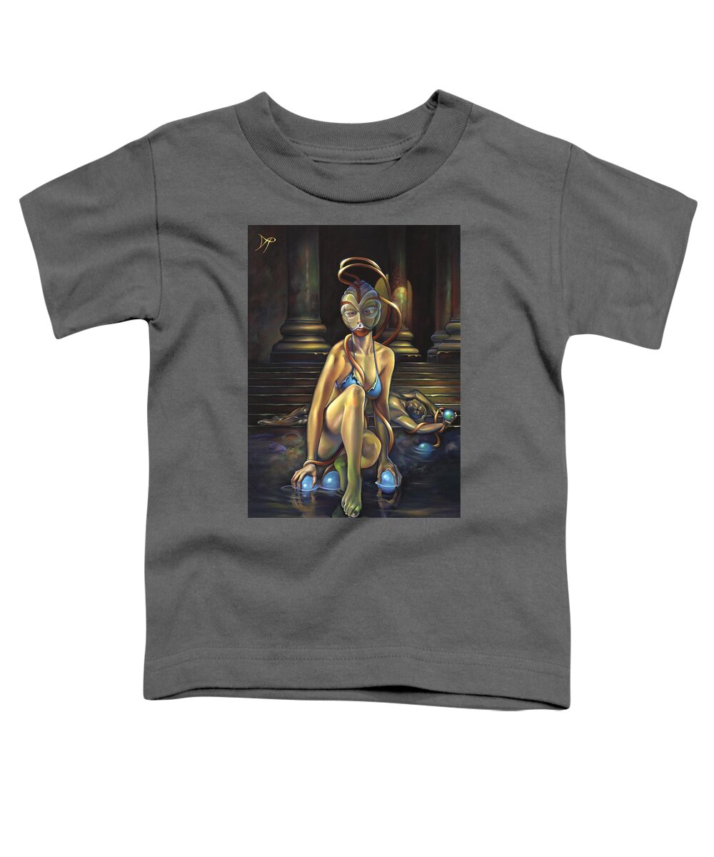 Mermaid Toddler T-Shirt featuring the painting Zootopian Princess by Patrick Anthony Pierson