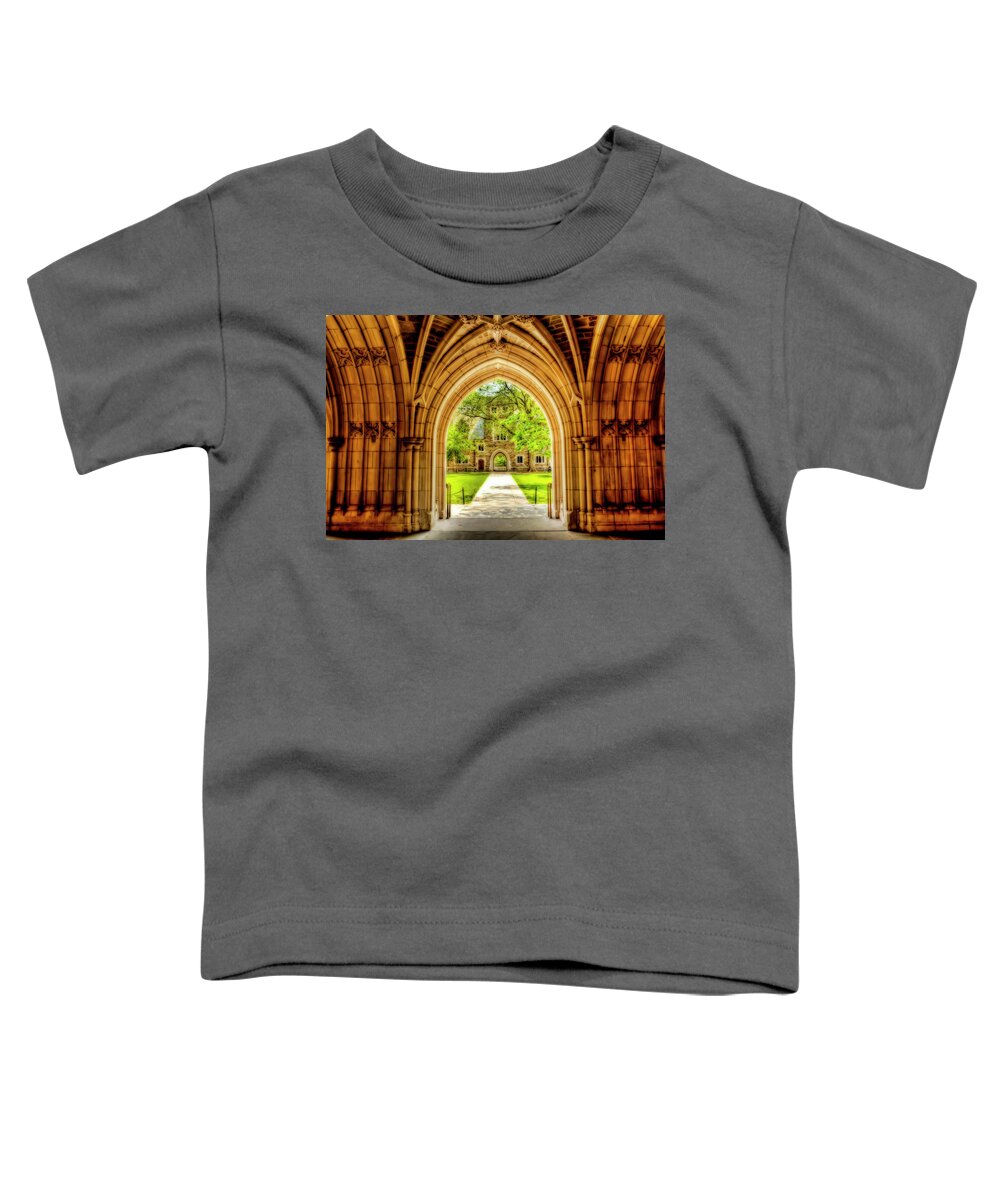 Gothic Toddler T-Shirt featuring the photograph Princeton University Building Series II by Geraldine Scull