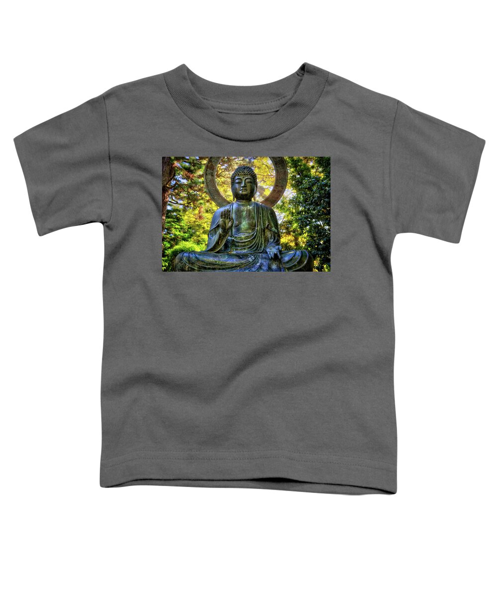 California Toddler T-Shirt featuring the photograph Protection Buddha #3 - Japanese Tea Gardent - Golden Gate Park - San Francisco by Jennifer Rondinelli Reilly - Fine Art Photography