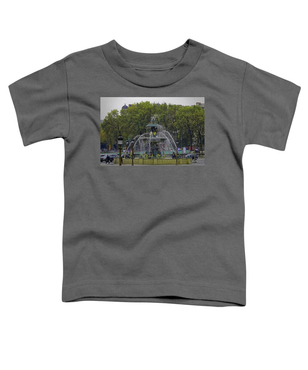 Paris Toddler T-Shirt featuring the photograph Public Fountain At The Fontaines de la Concorde In Paris, France by Rick Rosenshein