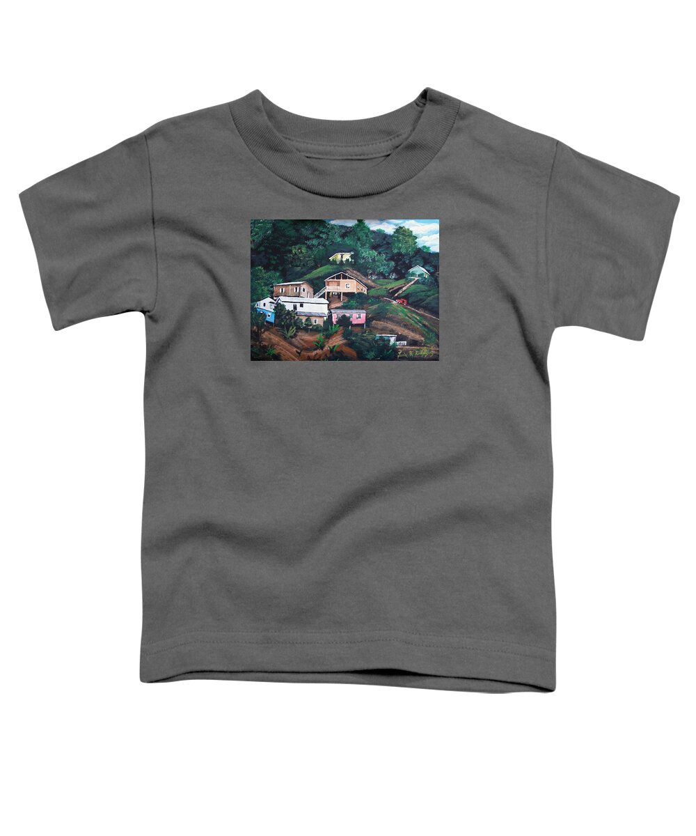 Puerto Rico Toddler T-Shirt featuring the painting Puerto Rico Mountain View by Luis F Rodriguez