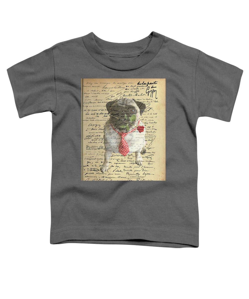 Pug Toddler T-Shirt featuring the photograph Pug in Love by Jackson Pearson