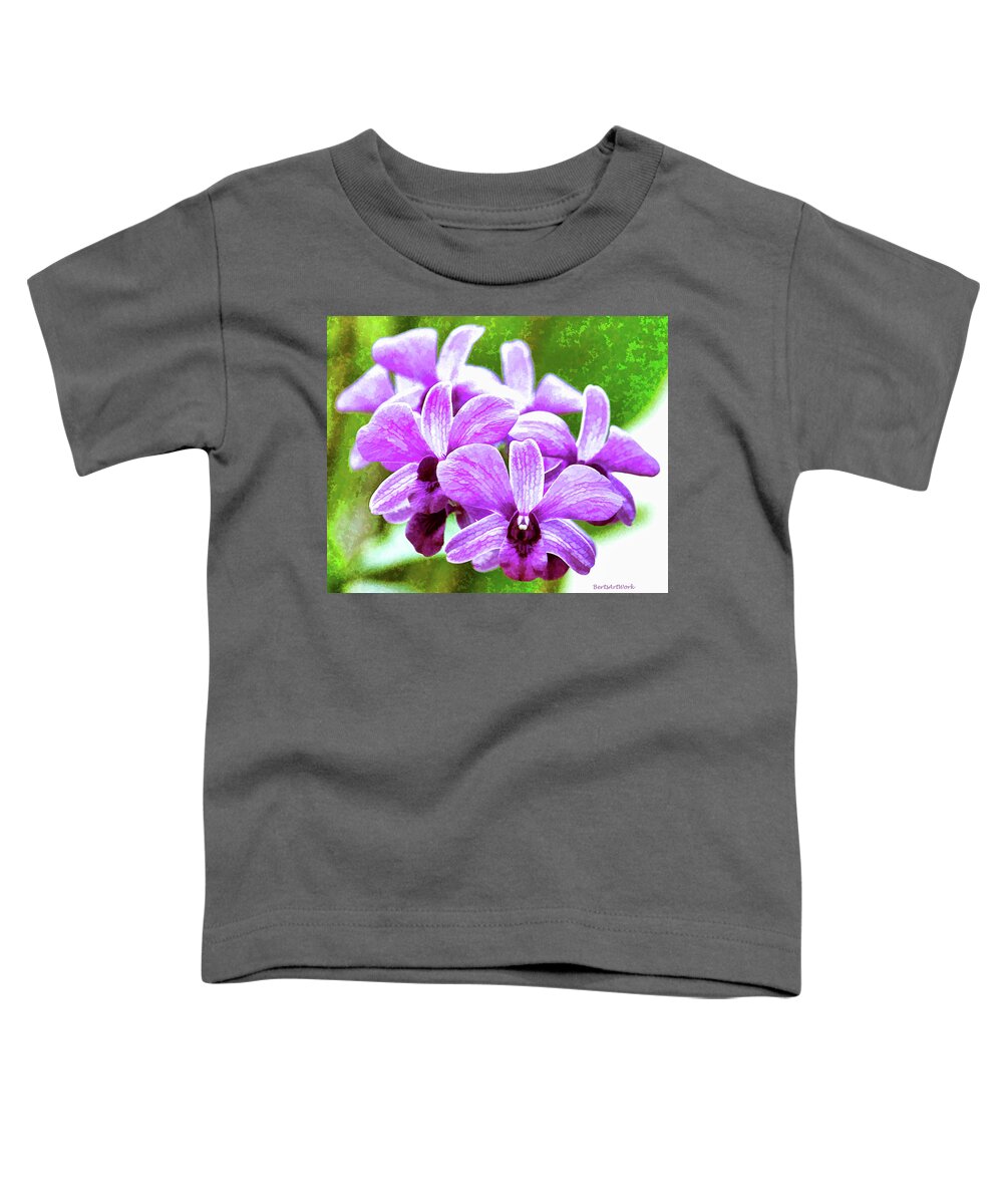 Flowers Toddler T-Shirt featuring the photograph Purple Cluster Orchids by Roberta Byram