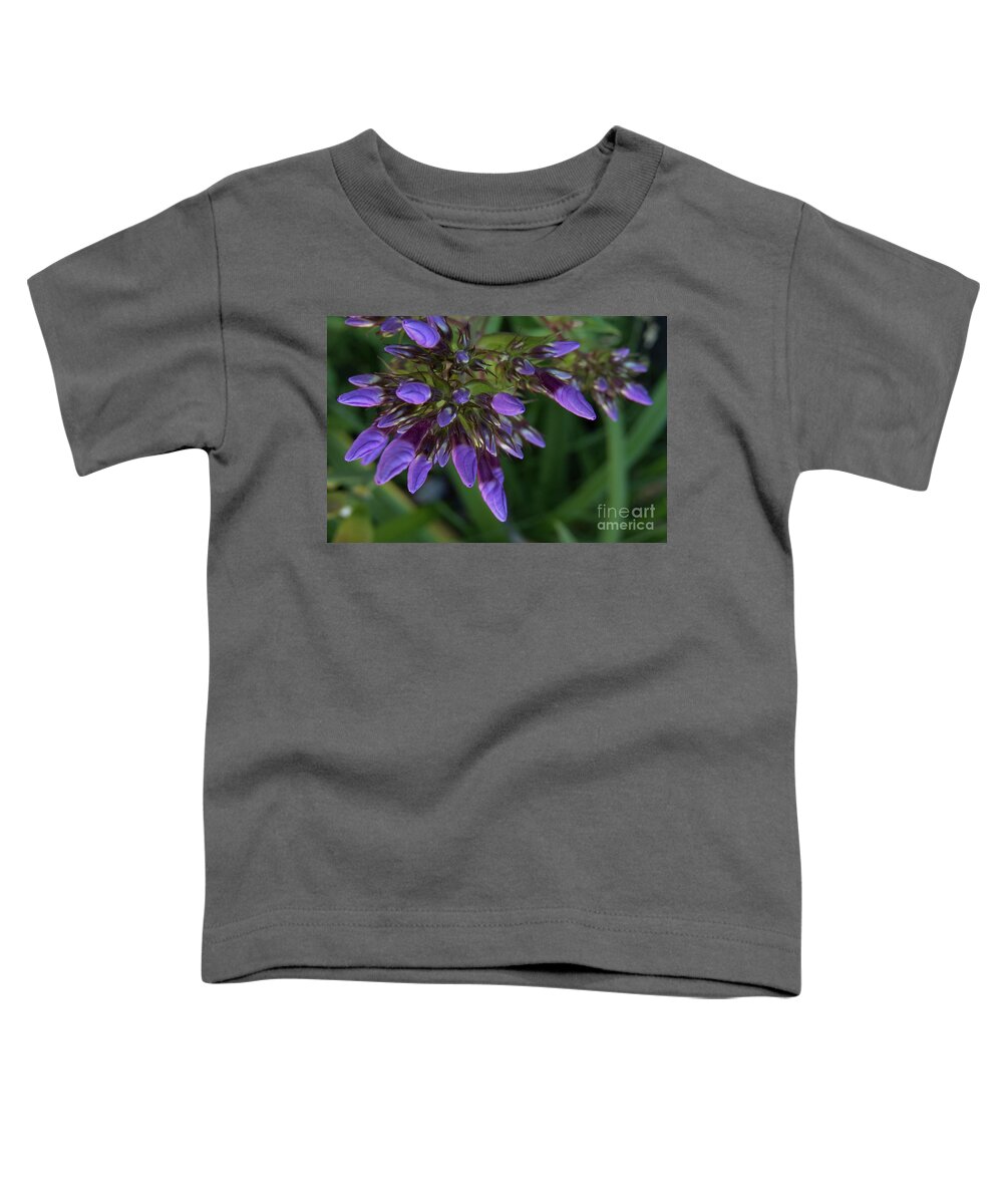 Purple Toddler T-Shirt featuring the photograph Purple lights before the bloom by Christy Garavetto