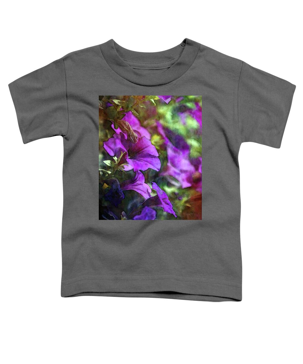 Impressionist Toddler T-Shirt featuring the photograph Purple Petunias 0045 IDP_2 by Steven Ward