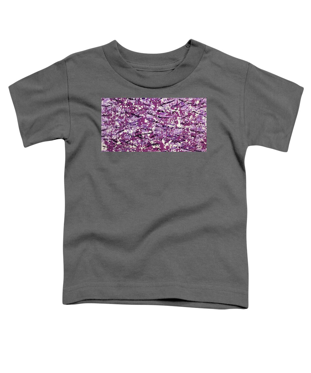 Jackson Pollack Toddler T-Shirt featuring the painting Purple Splatter by Thomas Blood