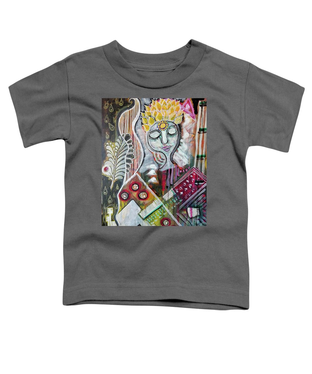Bliss Toddler T-Shirt featuring the mixed media Quiet Bliss by Mimulux Patricia No