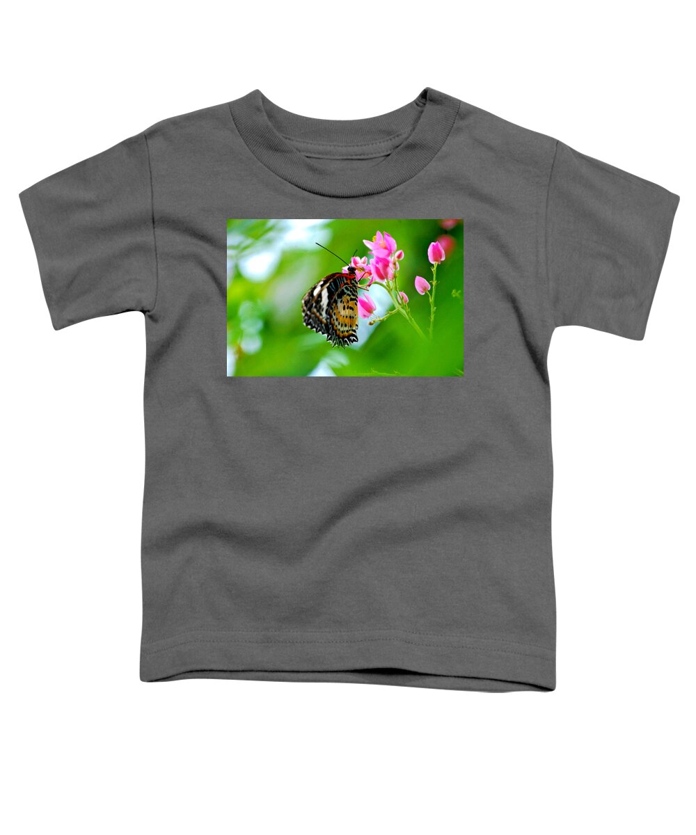 Butterfly Toddler T-Shirt featuring the photograph Rainbow Butterfly by Peggy Franz