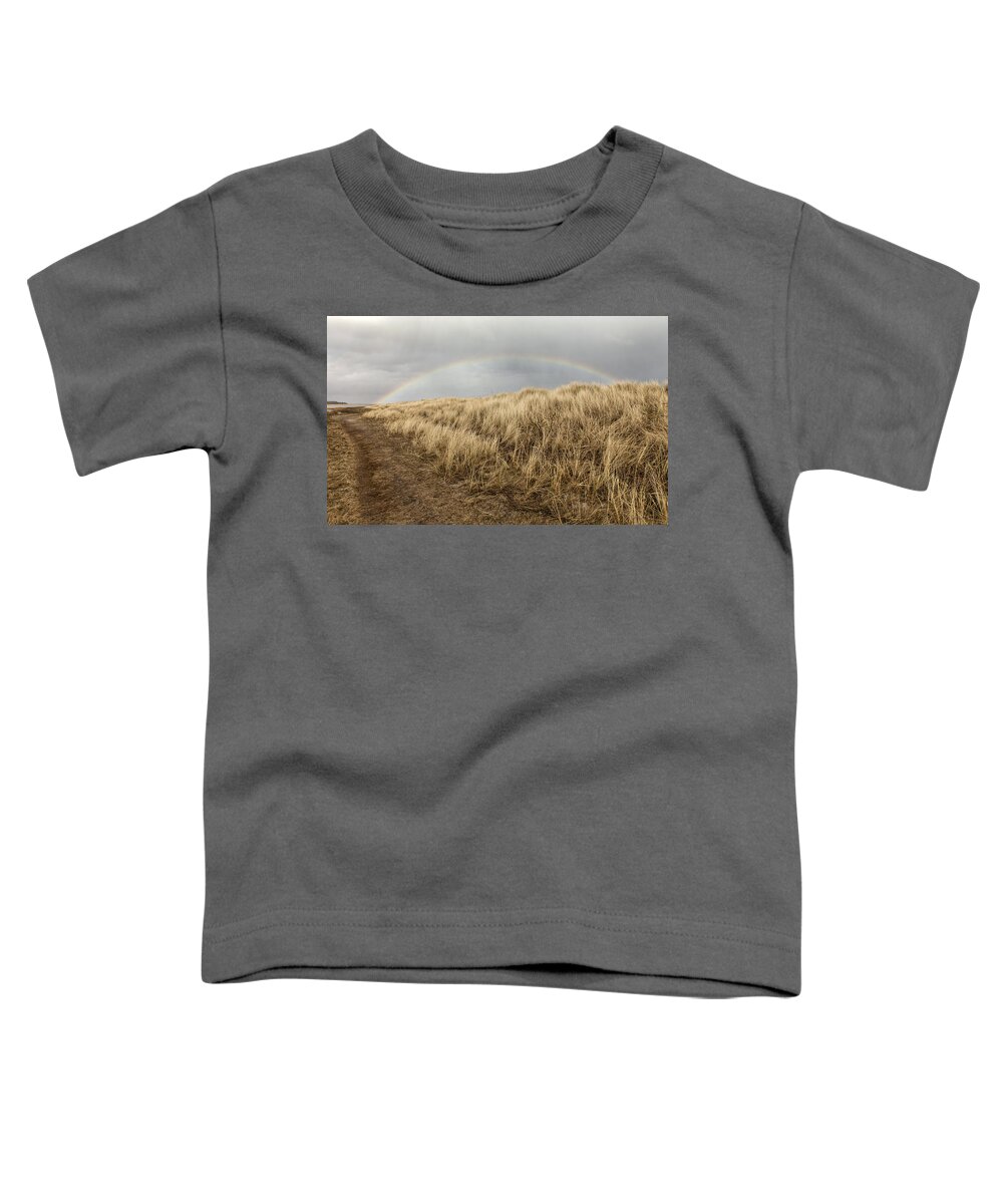 Beach Toddler T-Shirt featuring the photograph Rainbow by the seaside by Mike Santis